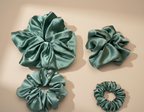 Dahlia Mulberry Silk Scrunchies Package