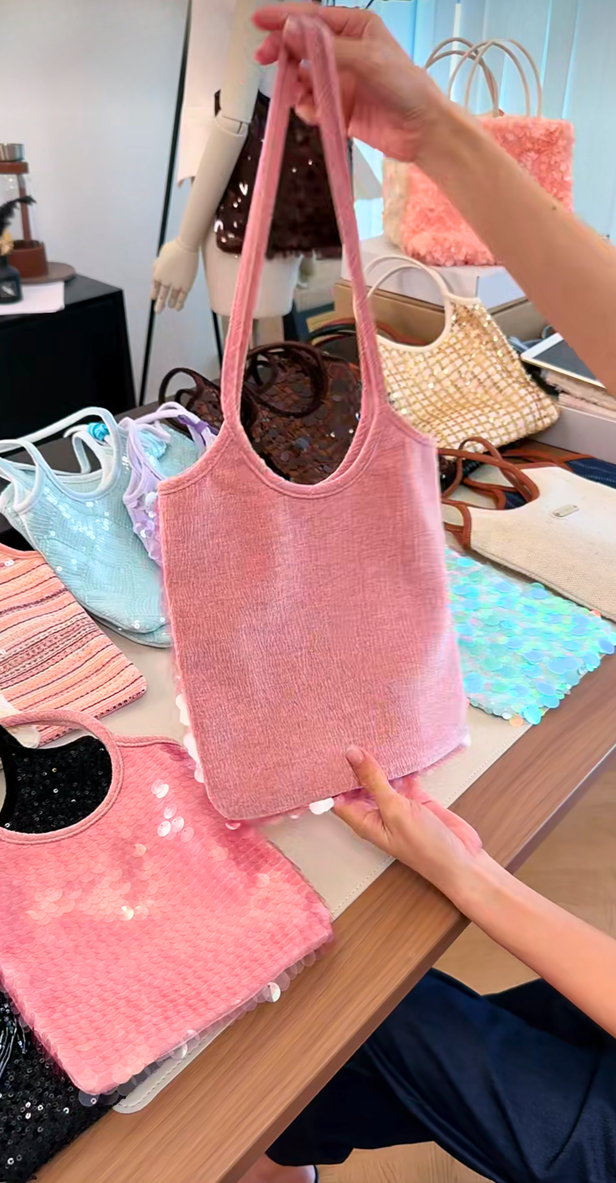 Large Blush Evelyn Tote