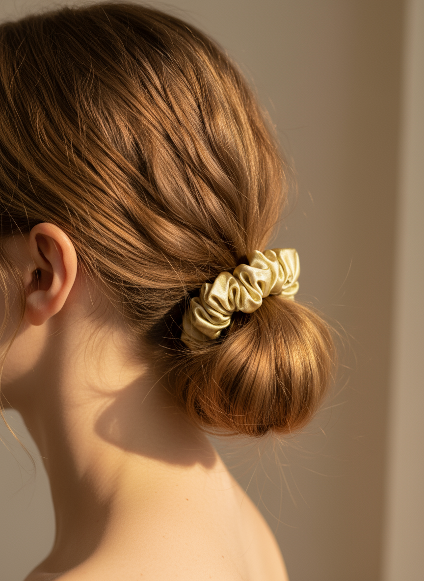 XS Dahlia mulberry Silk Scrunchies
