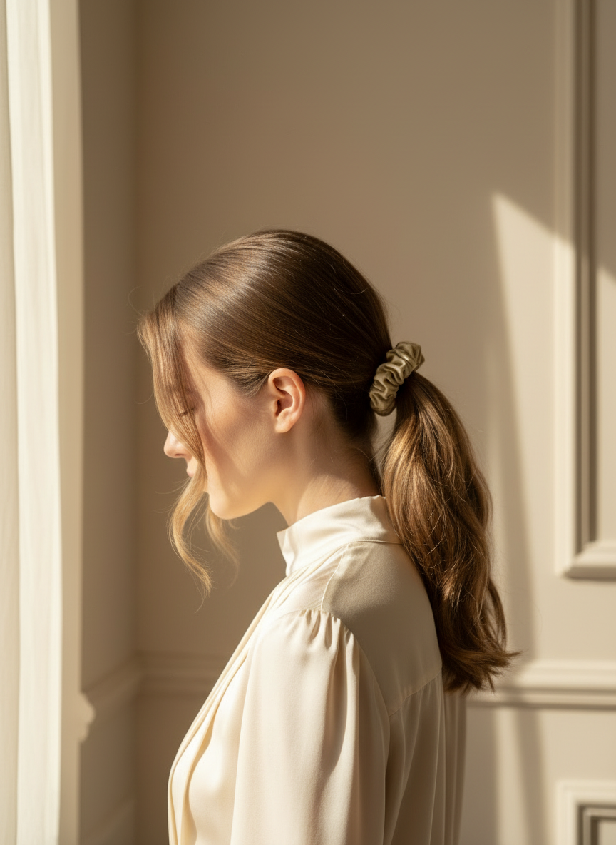 XS Dahlia mulberry Silk Scrunchies