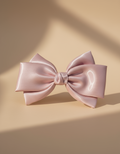 XL Mauve Pink Satin Bow Barrette