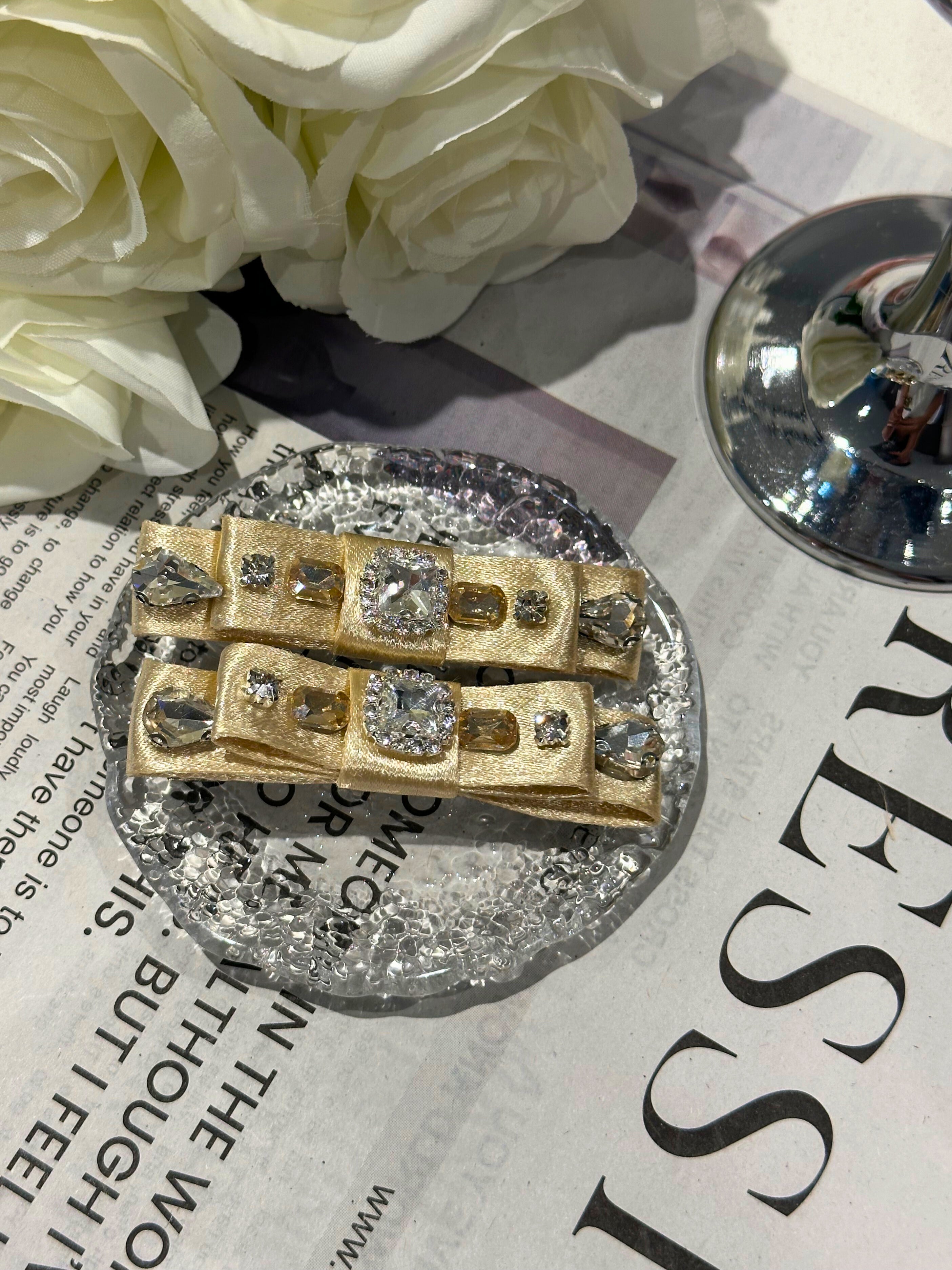 Goldie Bejewelled Flat Bow