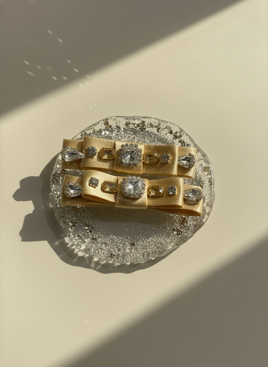 Goldie Bejewelled Flat Bow