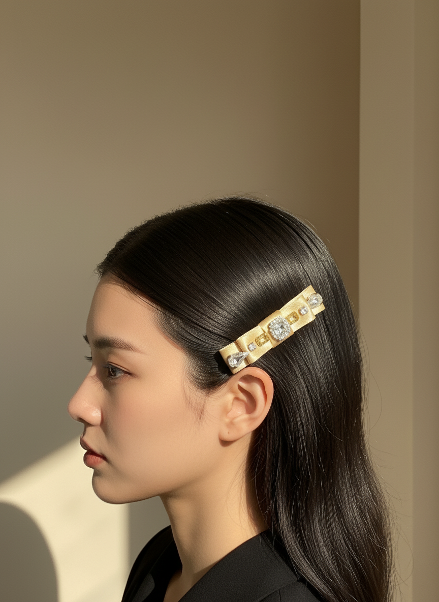 Goldie Bejewelled Flat Bow