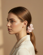 Medium Dahlia Mulberry Silk Scrunchies