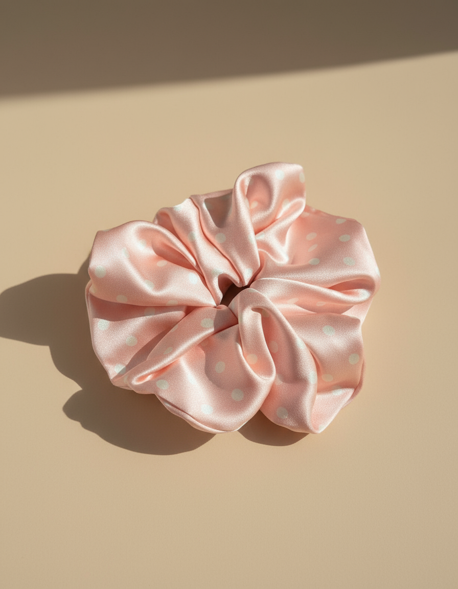 X-Large Dahlia Polka Dots Scrunchies