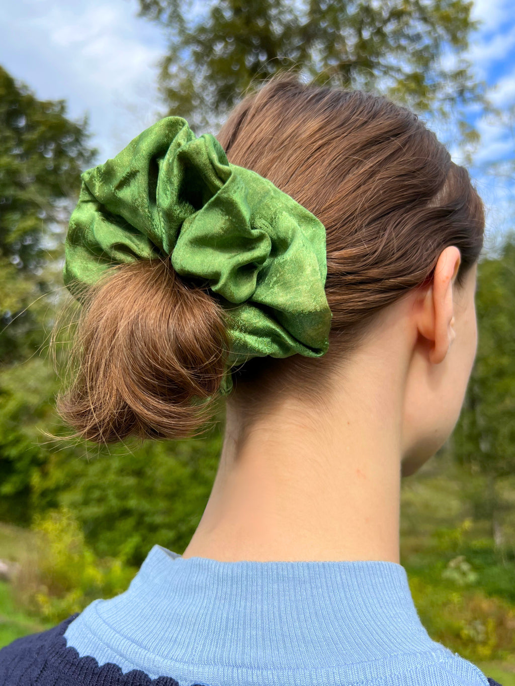 XL Chloris Silk Scrunchies( Green Tea Scented)