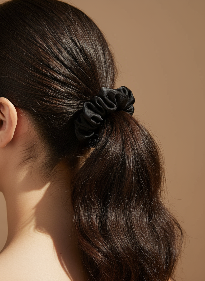 Small Dahlia Mulberry Silk Scrunchies