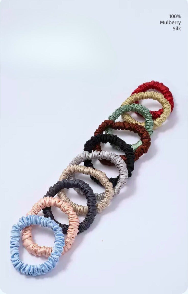 XS Dahlia mulberry Silk Scrunchies