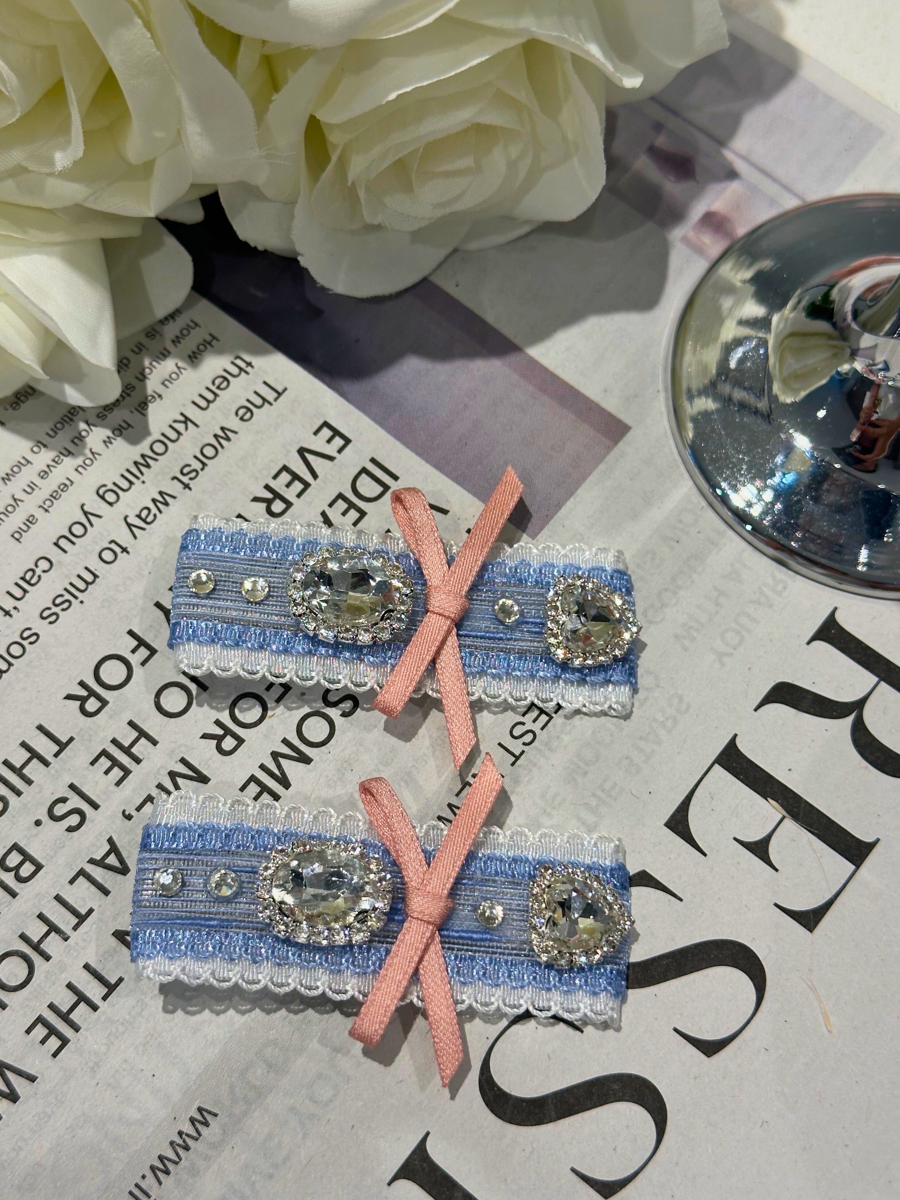 Lindsay 2 Tone Bejewelled Flat Bow