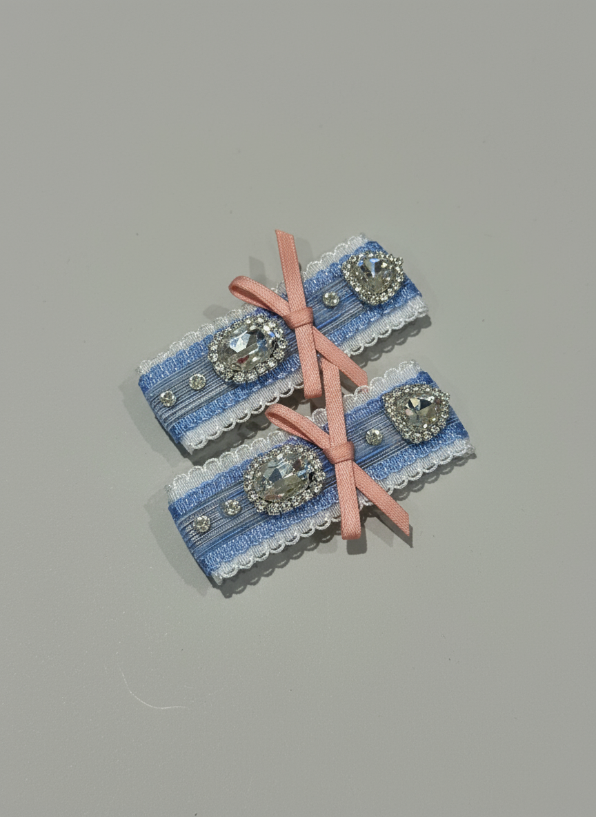 Lindsay 2 Tone Bejewelled Flat Bow