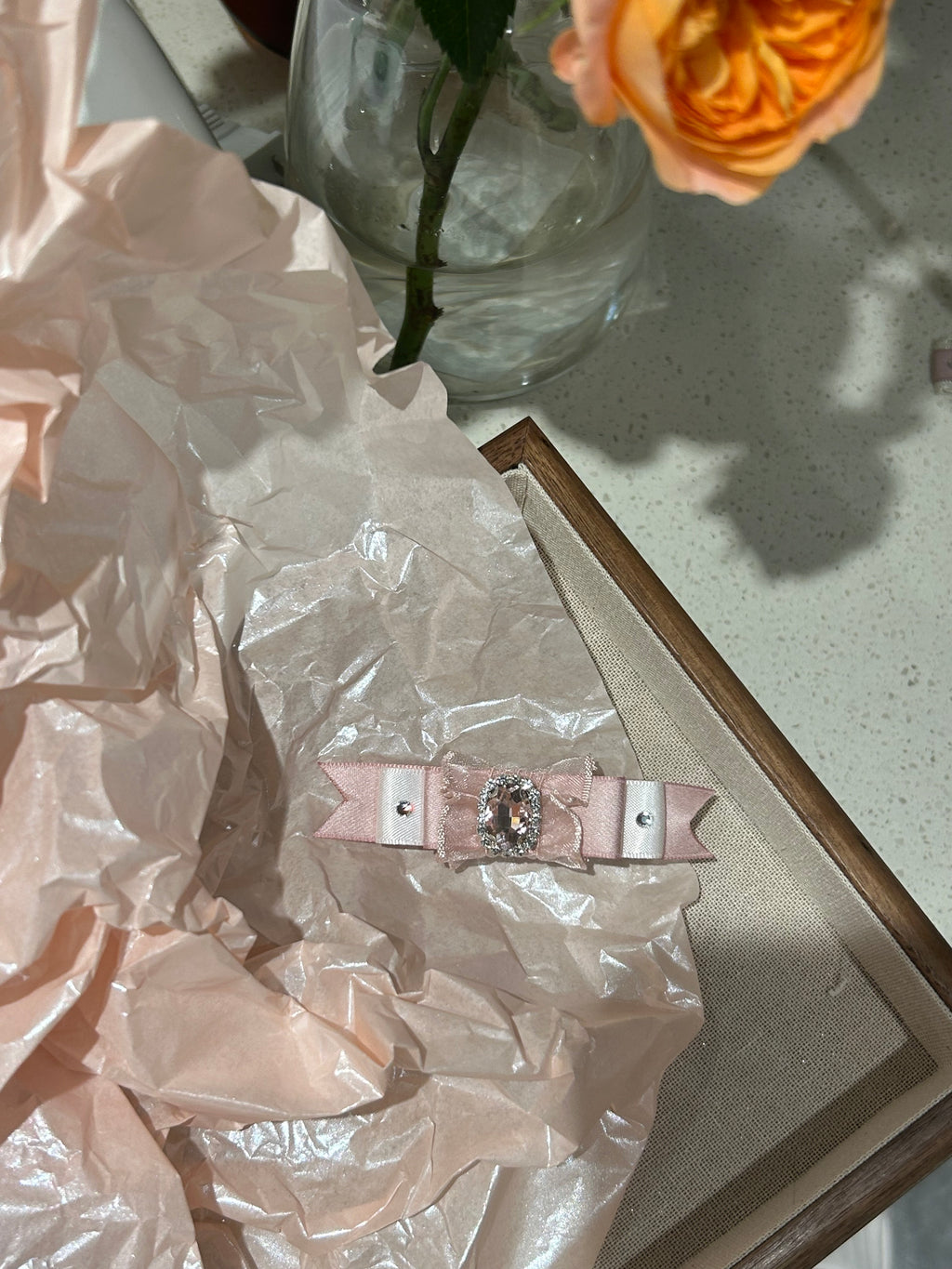 Nœud plat en organza bicolore Jade