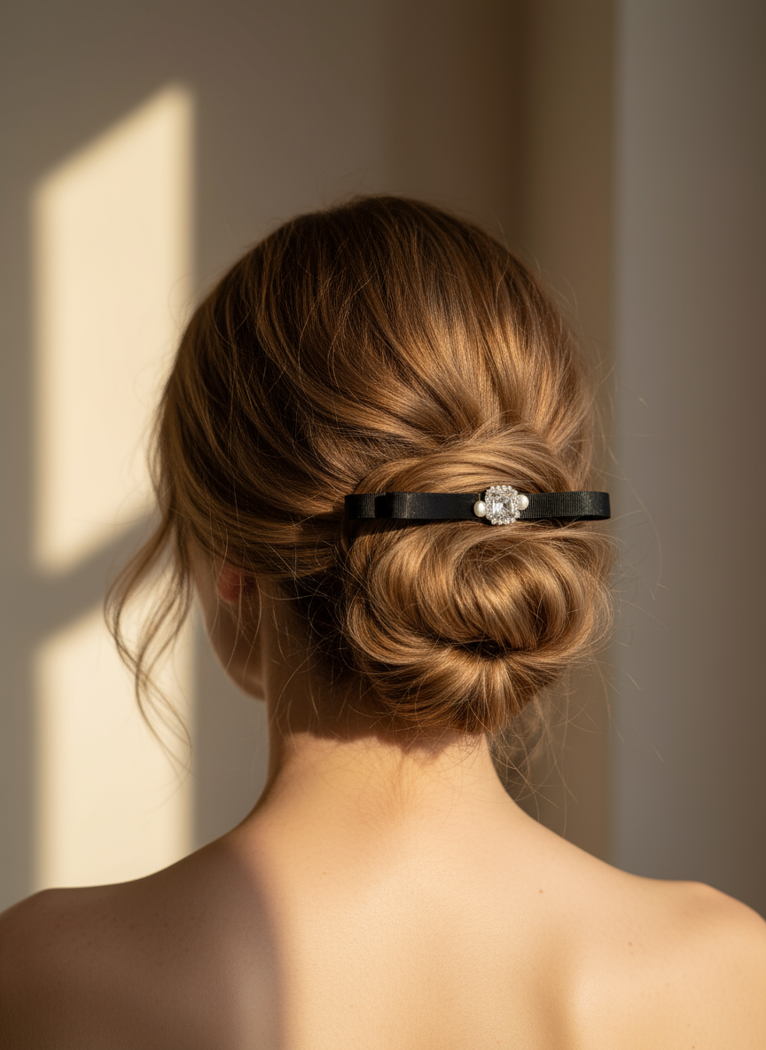 Nœud plat orné de bijoux Olivia