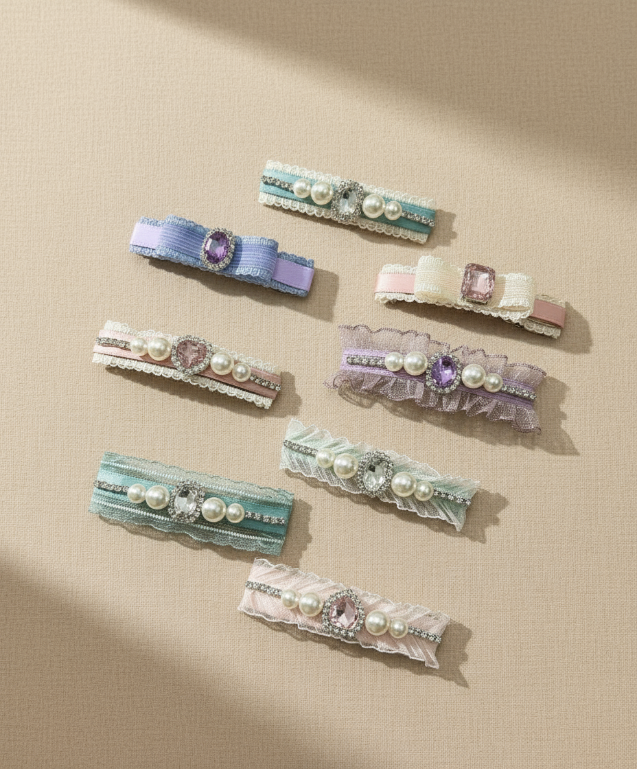 Trista  Colorblock Bejewelled Slim Clip