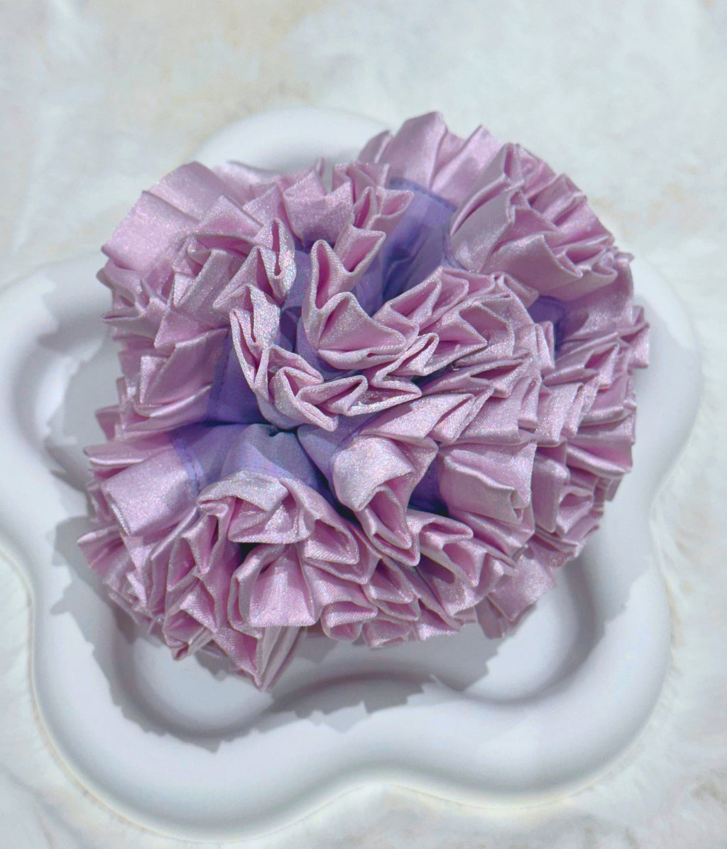 Chouchous pivoine en satin rose