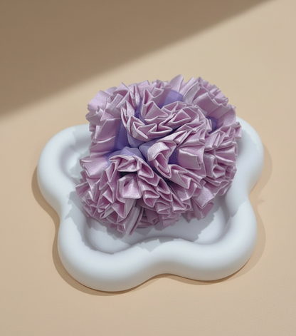 粉色缎面牡丹发带