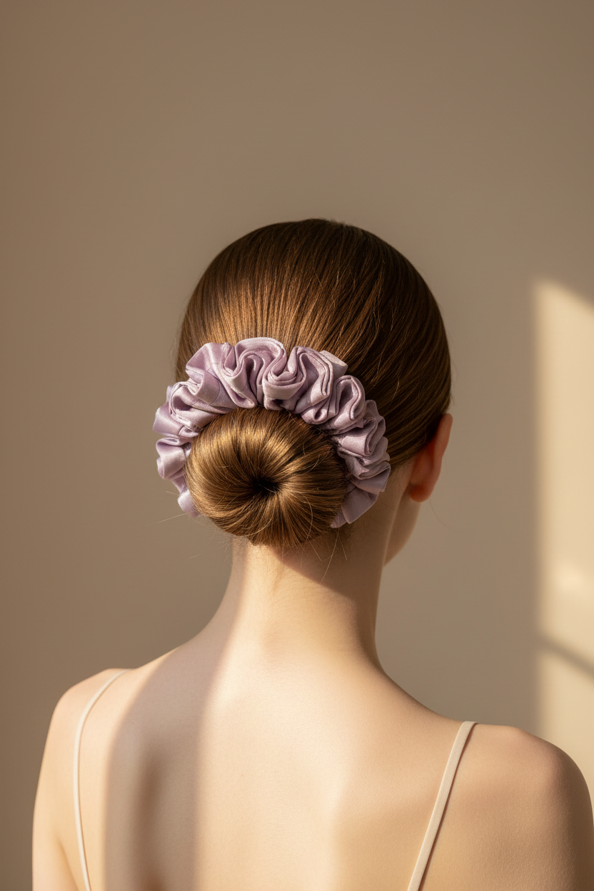 Chouchous pivoine en satin rose