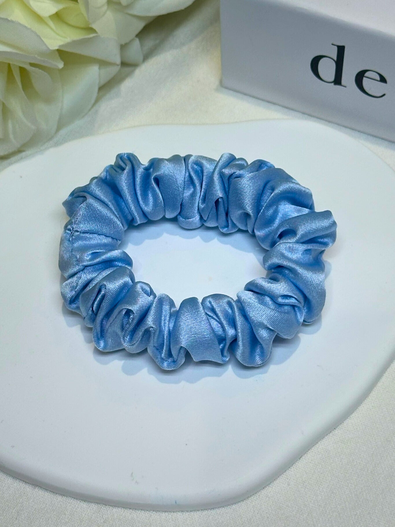 Small Dahlia Mulberry Silk Scrunchies