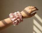 Dahlia Mulberry Silk Scrunchies Package