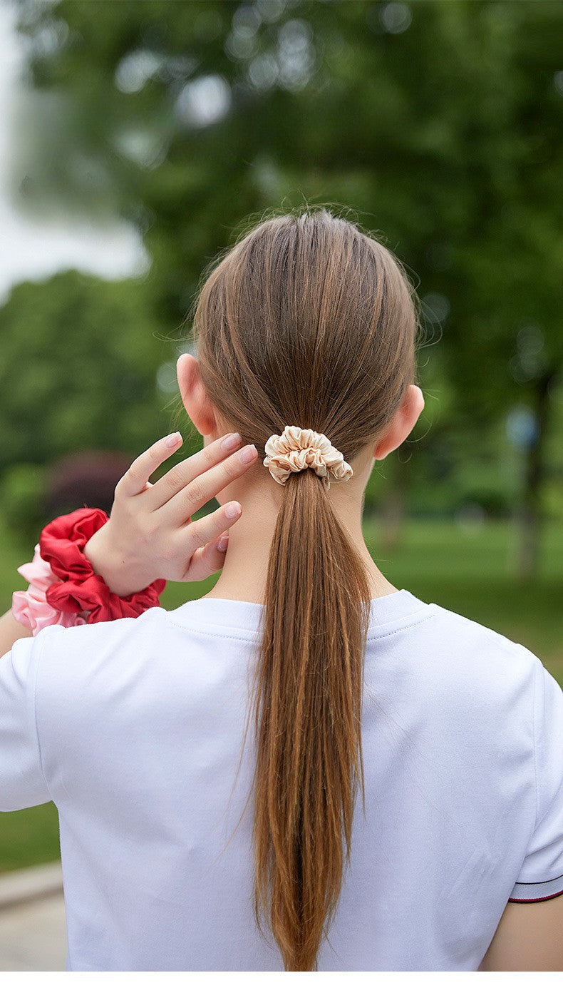 Small Dahlia Mulberry Silk Scrunchies