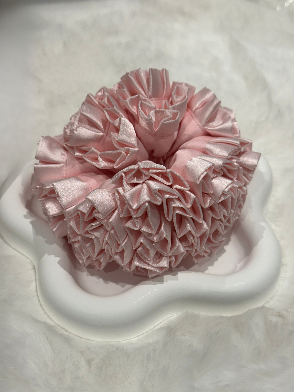 Chouchous pivoine en satin rose