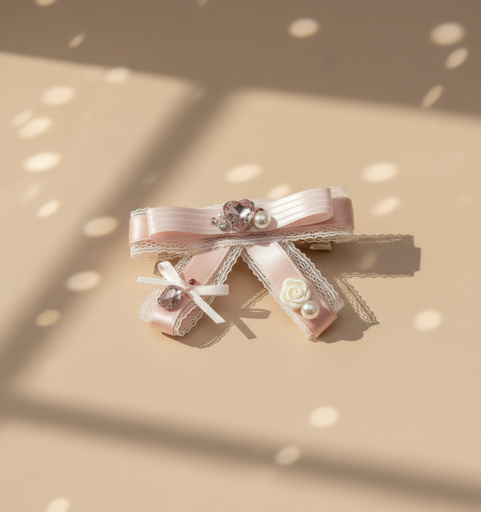 Eugenia Layered Bedazzled Flat Bow