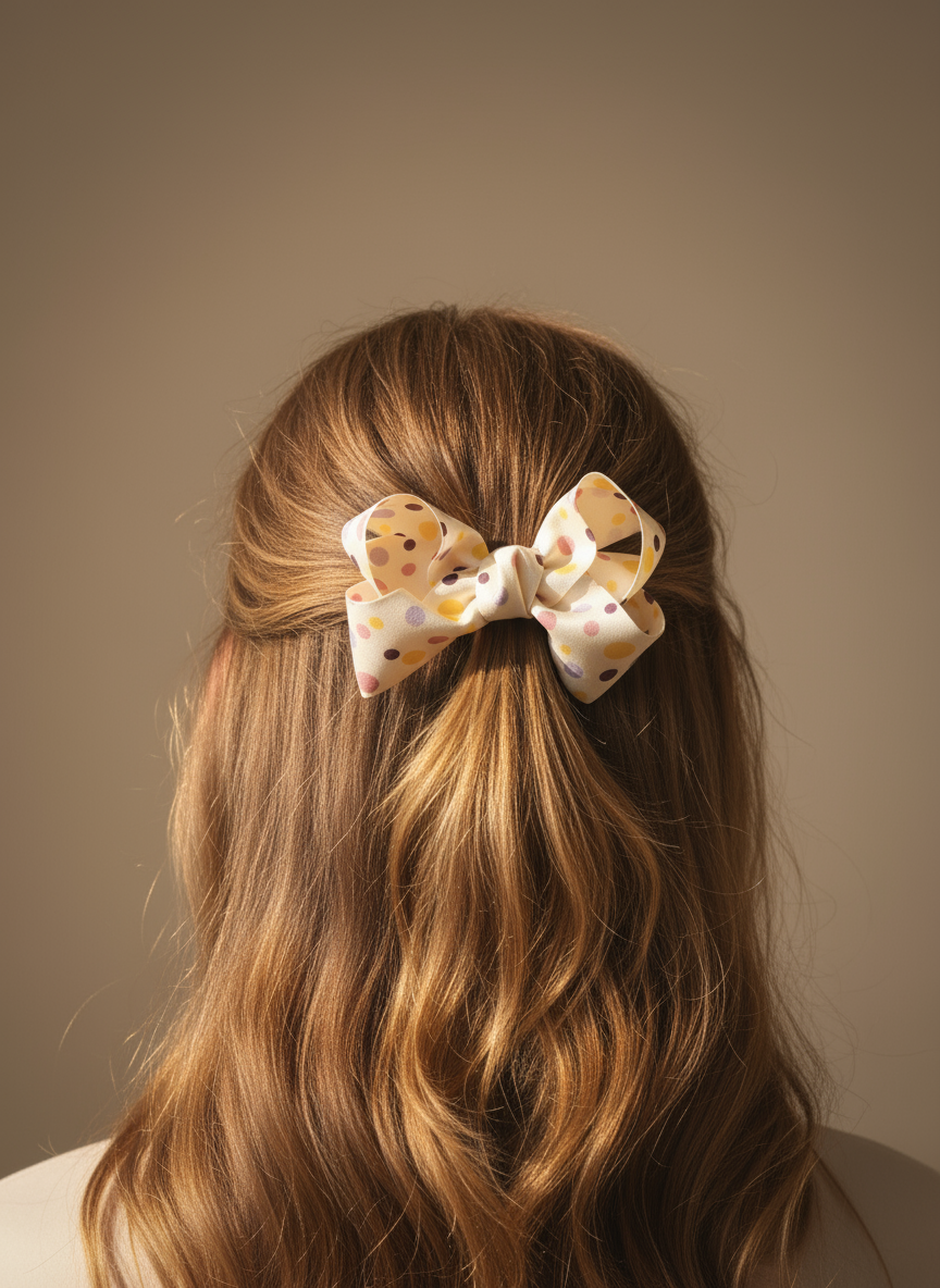 Bernice Medium Polka Bow Clip