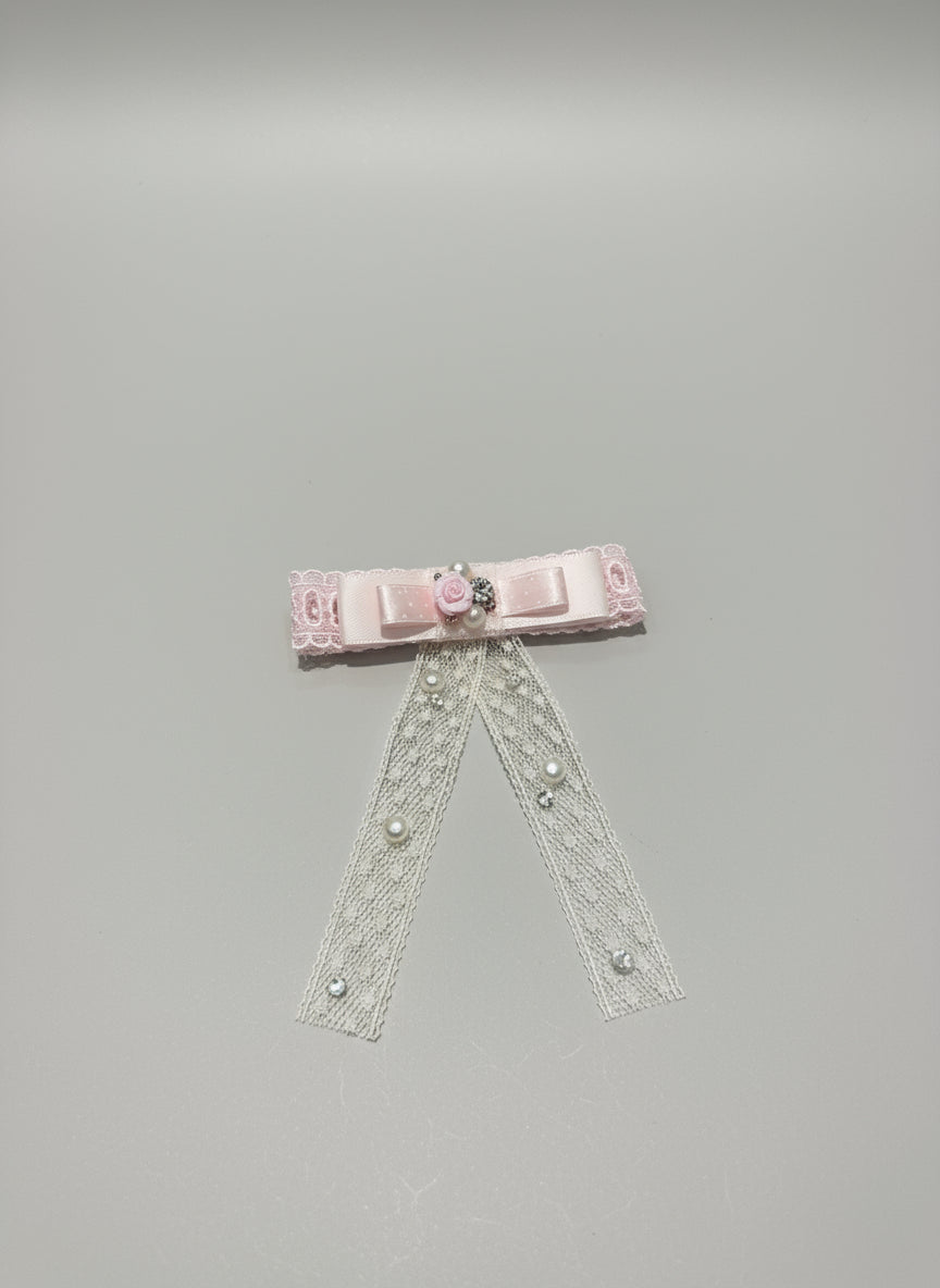 Hazel Fleur Bejewelled Lace Bow