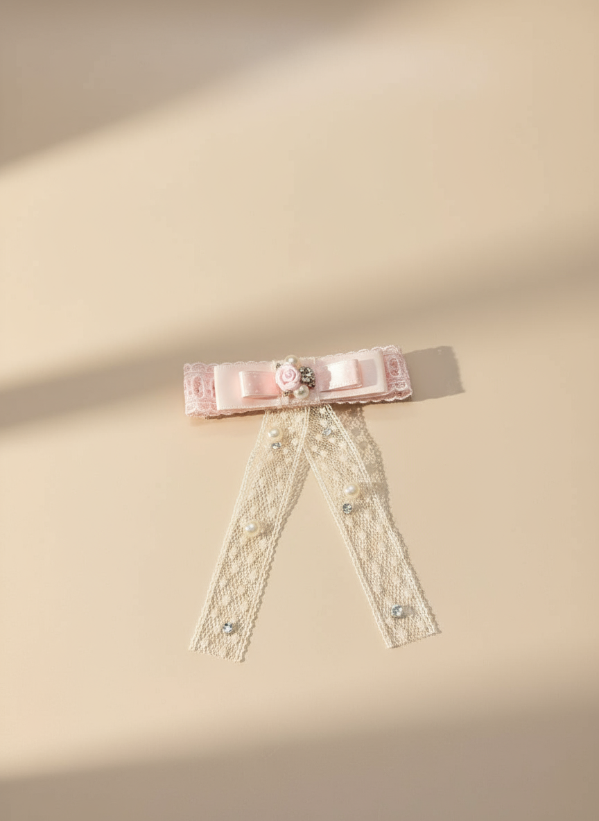 Hazel Fleur Bejewelled Lace Bow