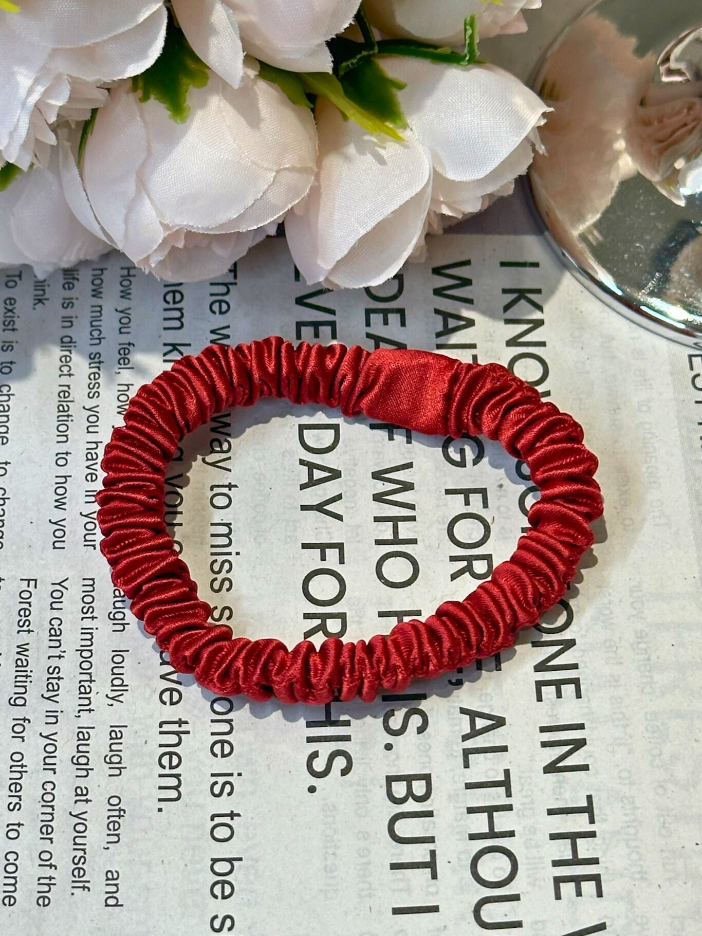 XS Dahlia mulberry Silk Scrunchies
