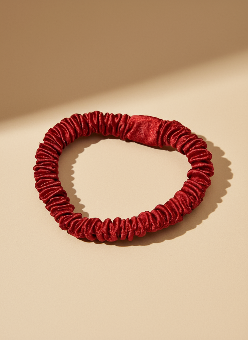 XS Dahlia mulberry Silk Scrunchies