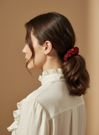 XS Dahlia mulberry Silk Scrunchies