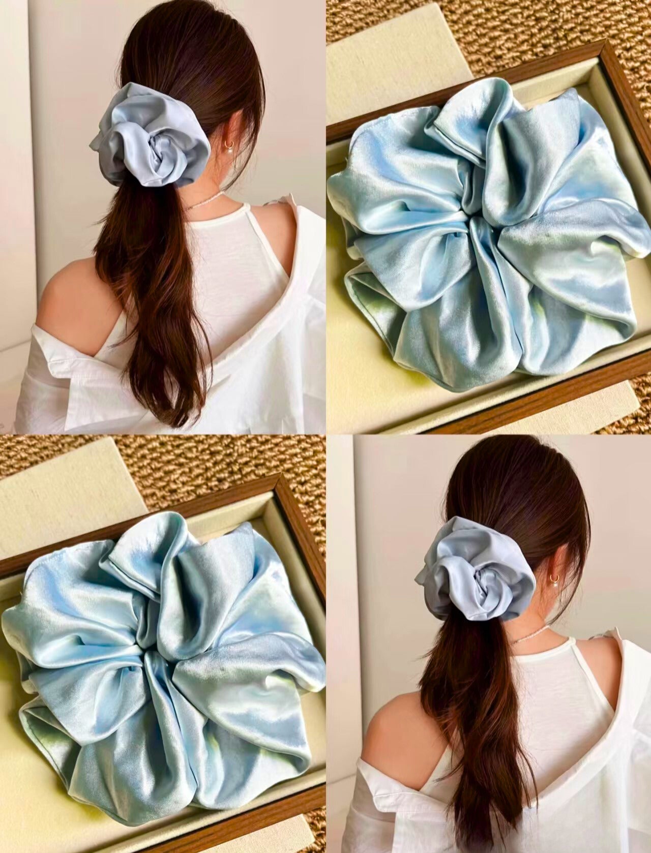 X-Large Dahlia Mulberry Silk Scrunchies
