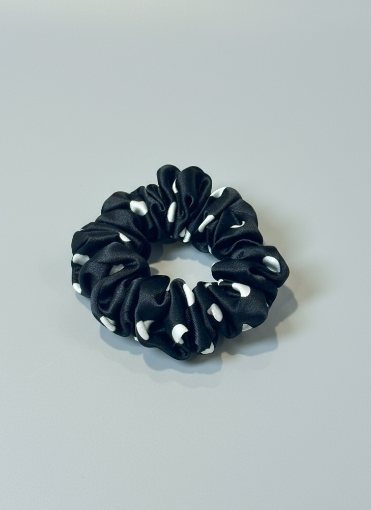 Small Dahlia Polka Mulberry Silk Scrunchies