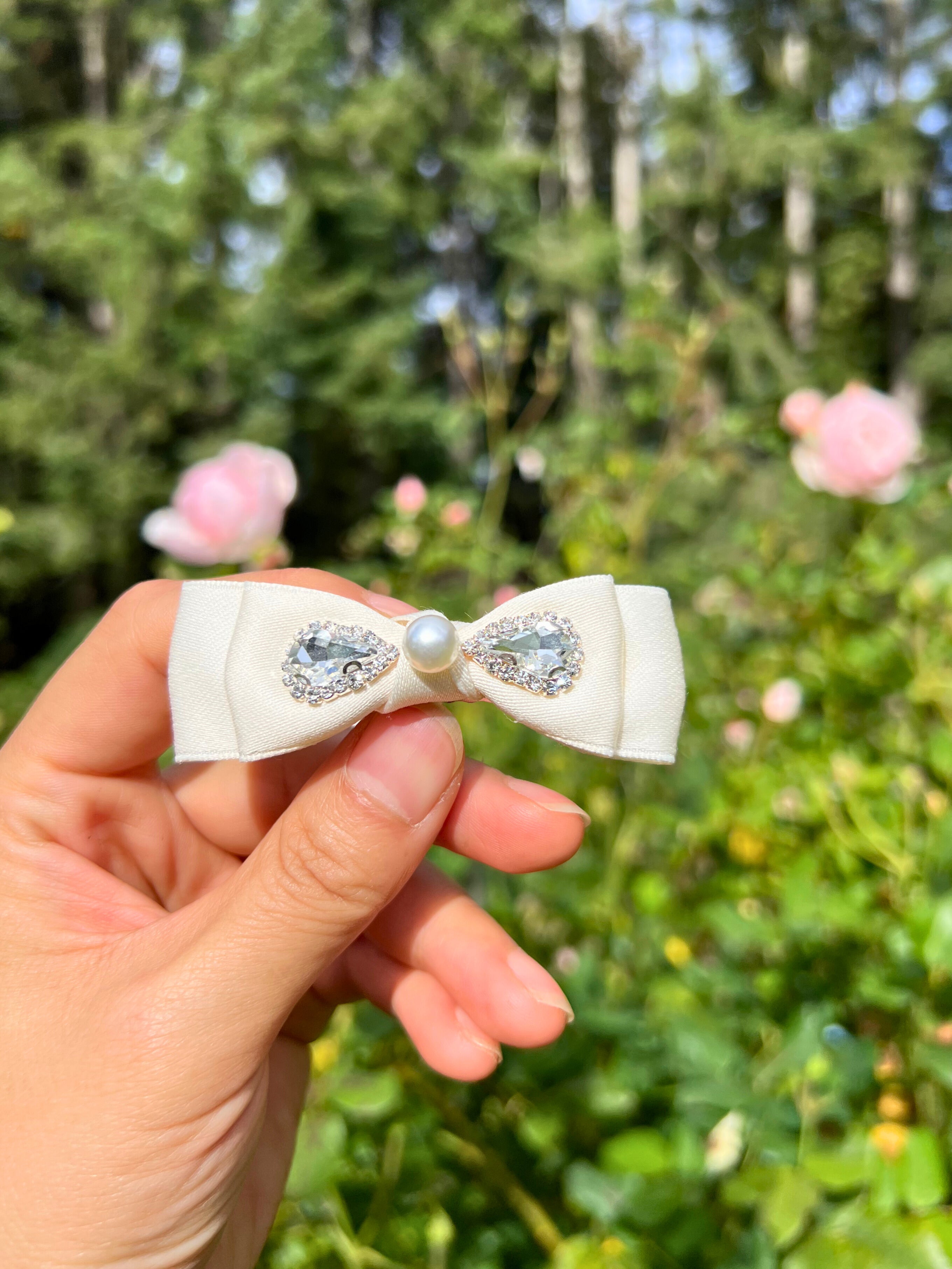 Abigail Swarovski Flat Double Bow