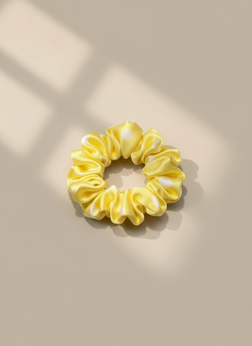 Small Dahlia Polka Mulberry Silk Scrunchies