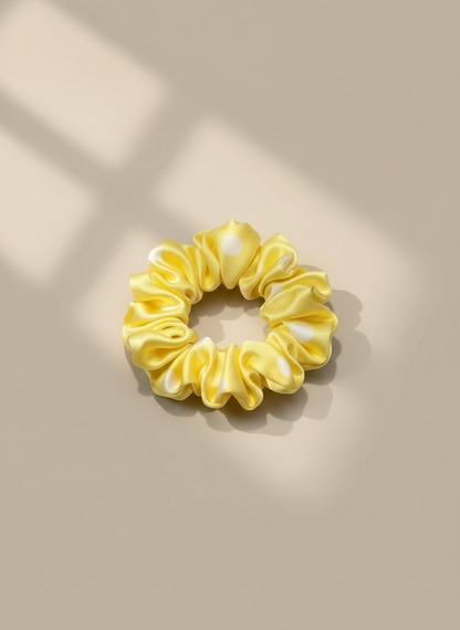 Small Dahlia Polka Mulberry Silk Scrunchies