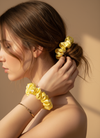 Small Dahlia Polka Mulberry Silk Scrunchies