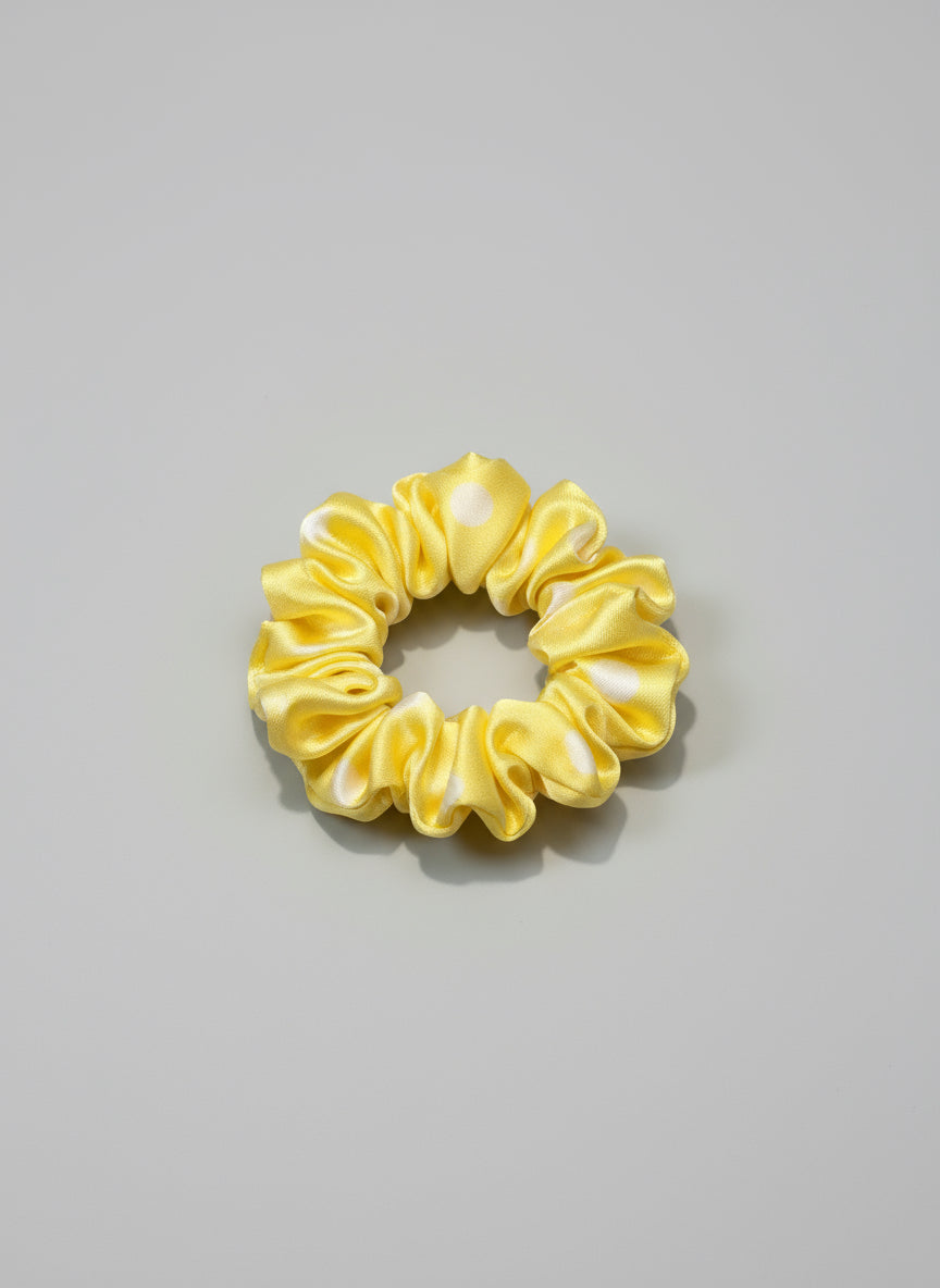 Small Dahlia Polka Mulberry Silk Scrunchies