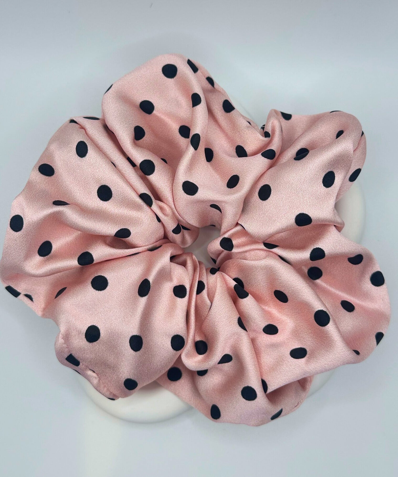 X-Large Dahlia Polka Dots Scrunchies