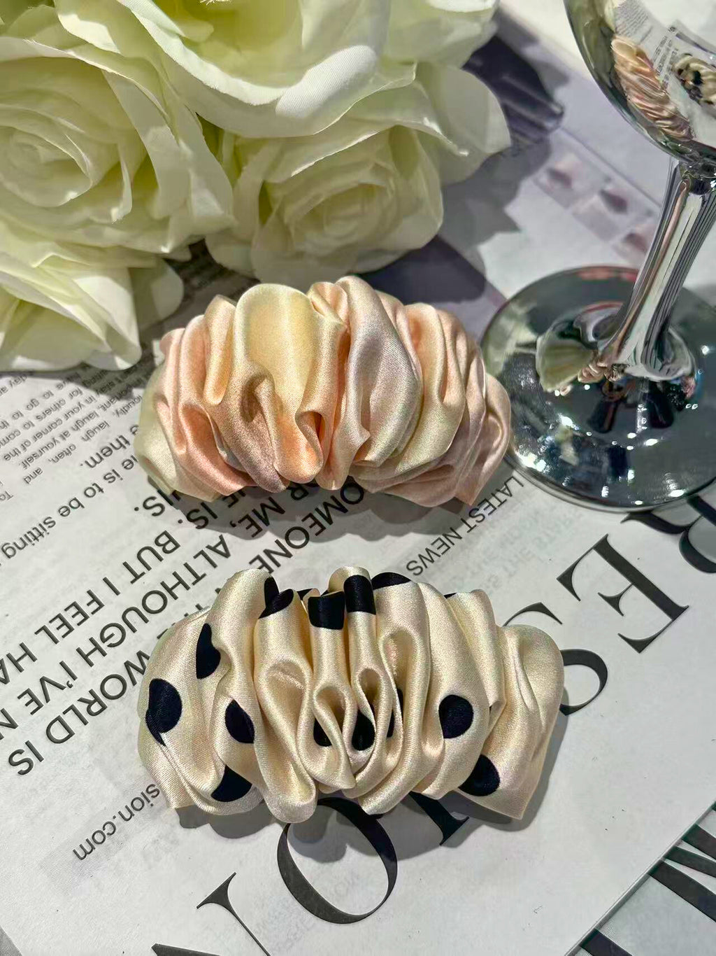 Barrette à cheveux en soie Blush Ombré