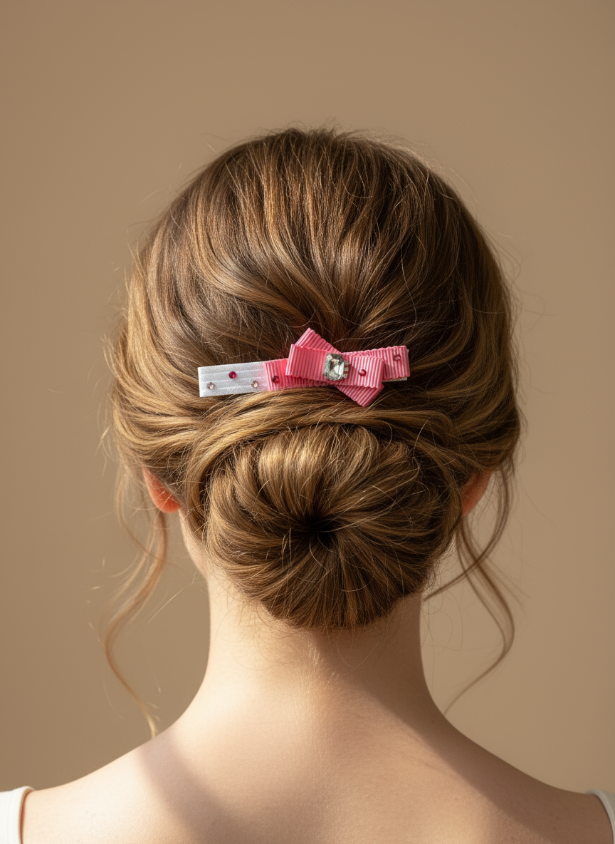 Flamingo Crisscross Bow Clip