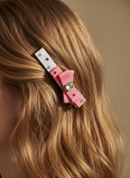 Flamingo Crisscross Bow Clip