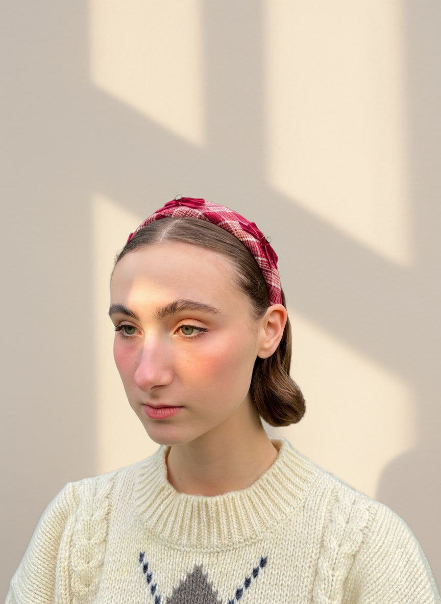 Nicole Plaid Velvet Hairband