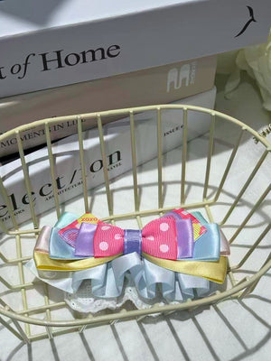 Rainbow Layered Lace Bow