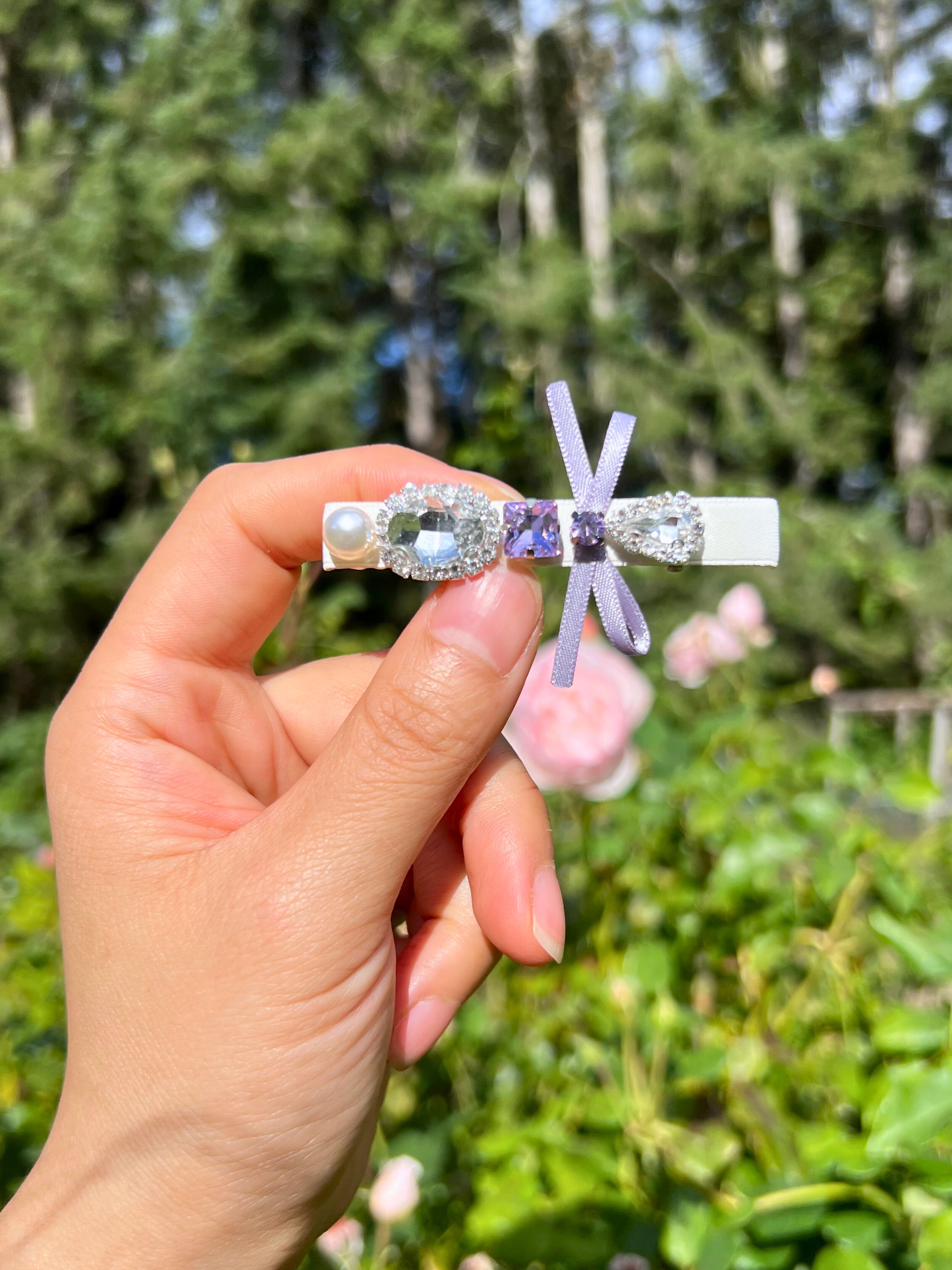 Elara 2 Tone  Bejewelled Amethyst Hair Clip
