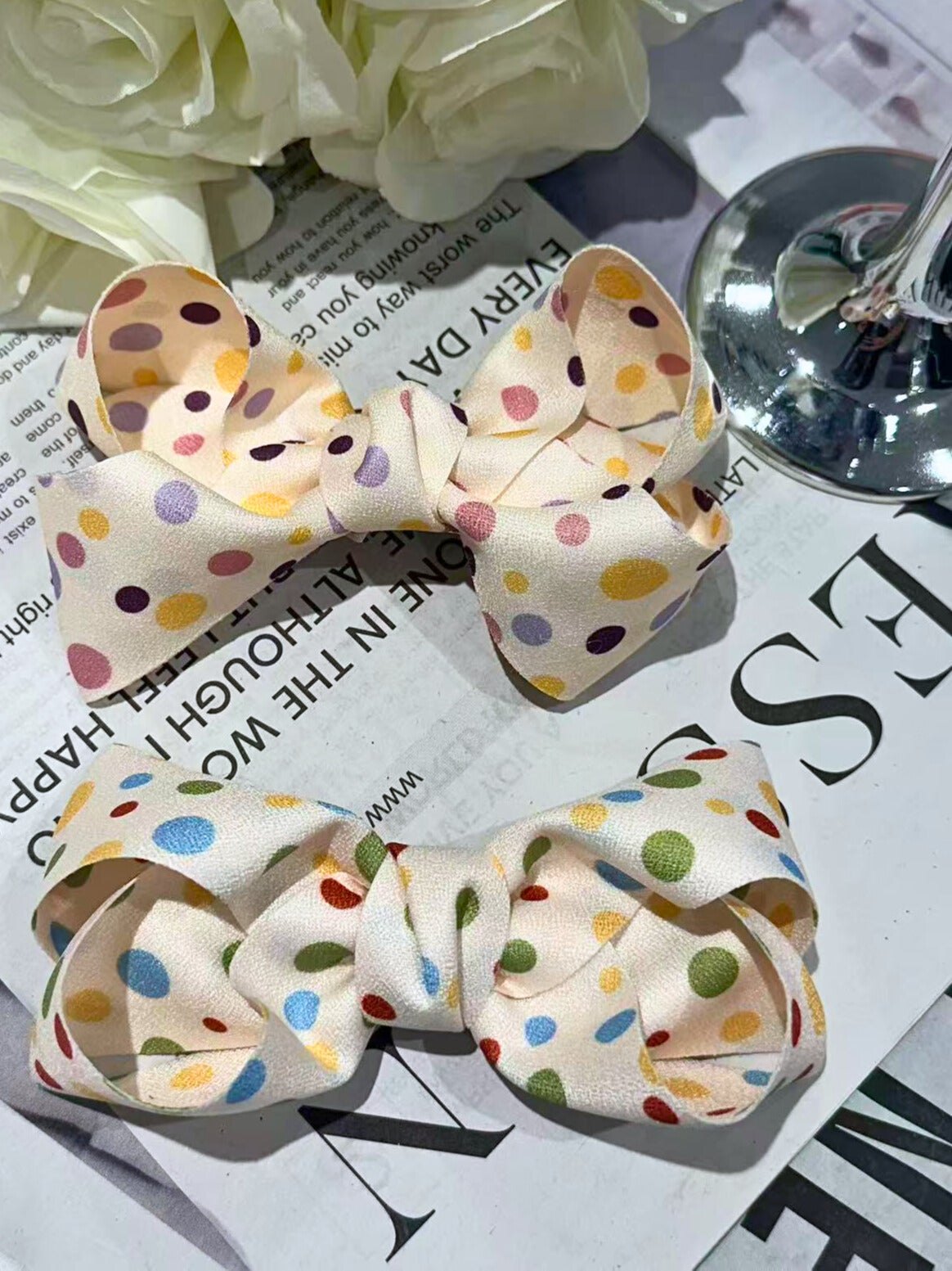 Bernice Medium Polka Bow Clip