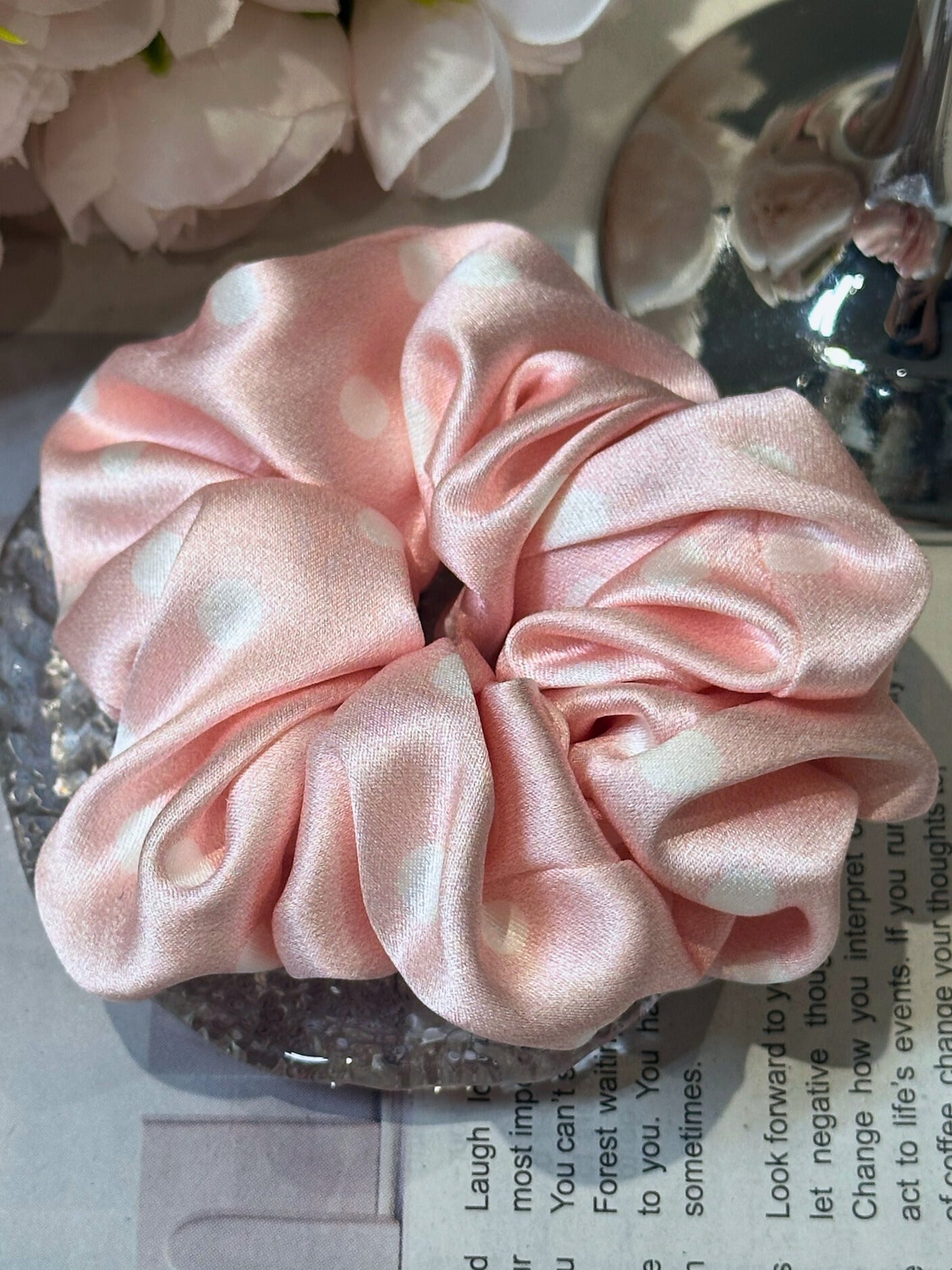 Medium Dahlia Mulberry Silk Scrunchies