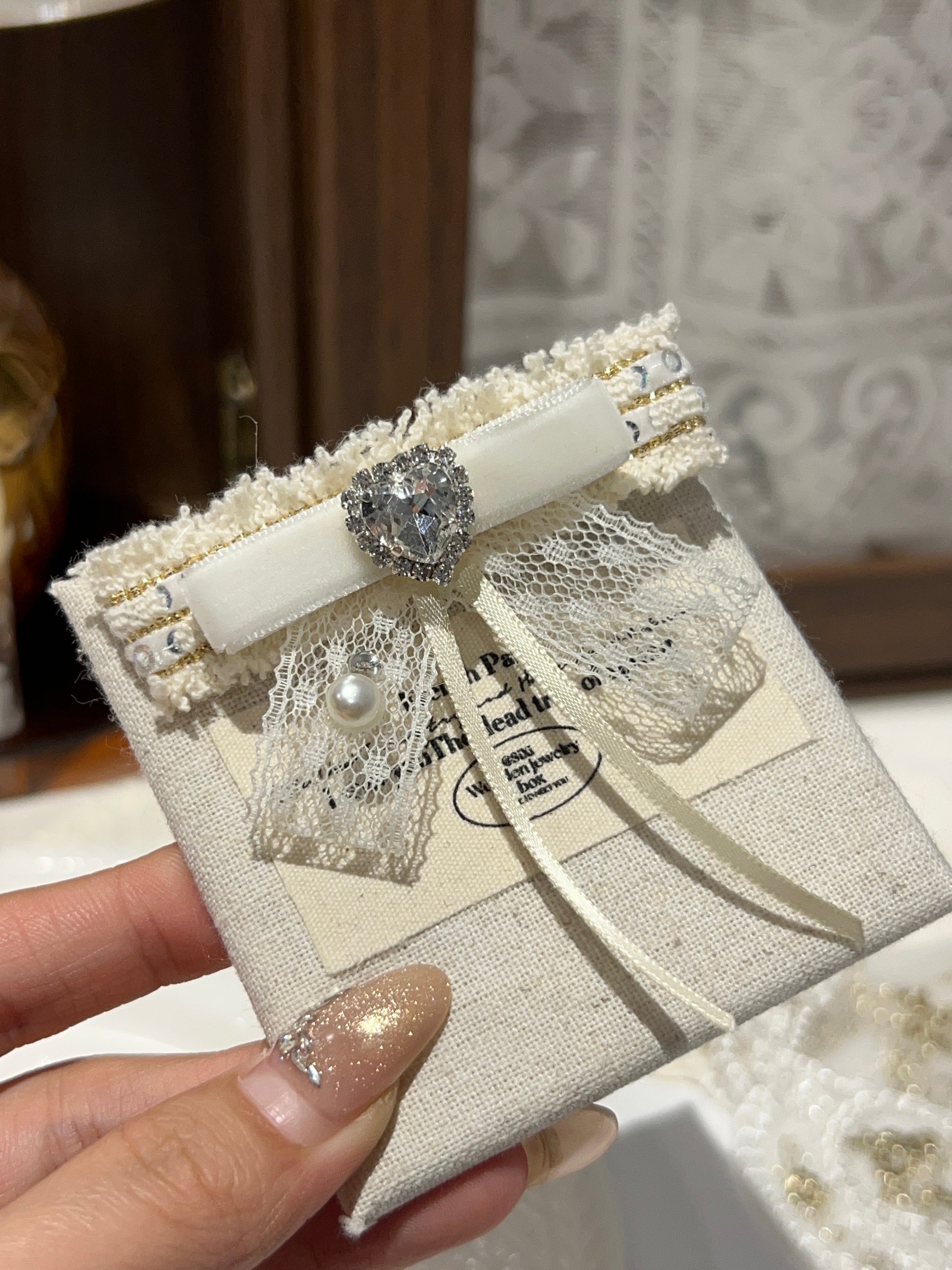 Nœud plat en tweed velours Cynthia